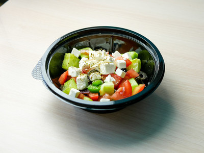 Salad on a restaurant table
