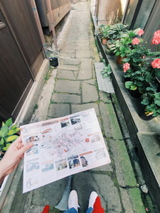 Tourist looking at the map