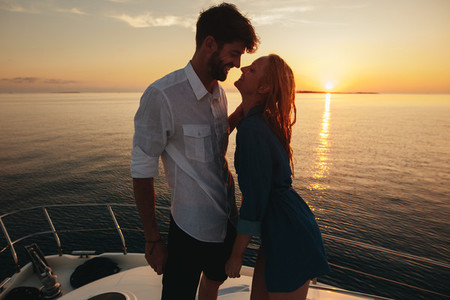Romantic holiday on a yacht