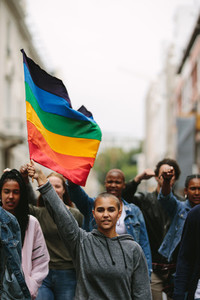 Supporters and members of LGBTQI community in a gay pride parade