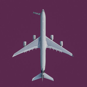 View from above airplane on purple background