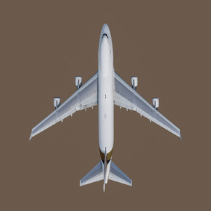 View from above airplane on brown background