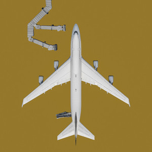 View from above airplane on yellow background