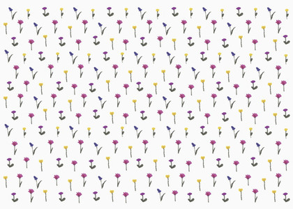 Multicolor flower pattern on white background
