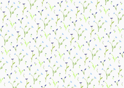 Purple and blue flower pattern on white background