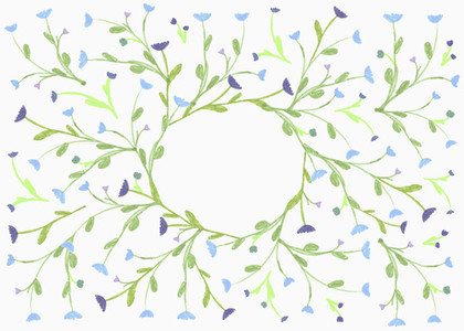 Flower laurel pattern on white background