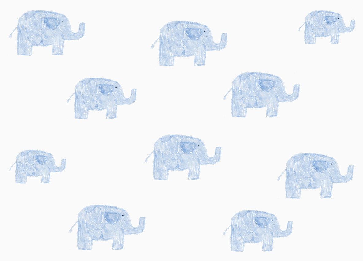 Childs drawing blue elephant pattern on white background stock photo  (213144) - YouWorkForThem