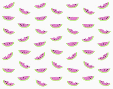 Illustration watermelon with missing bite pattern on white background