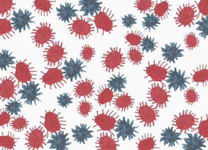 Illustration Coronavirus bacterium on white background