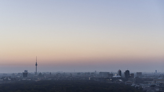 Twilight sky over Berlin and Television Tower