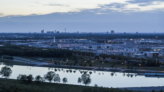 Munich cityscape and Riemer Park
