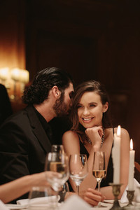 Beautiful couple at gala night dinner