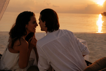 Couple on a romantic date on a beach