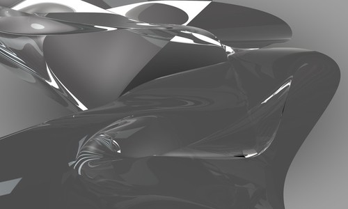 abstract metal fluid car