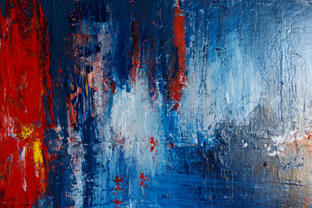 Abstract acrylic background with blue red and white palette