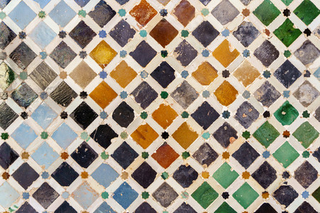 Ceramic walls in the Alhambra of Granada