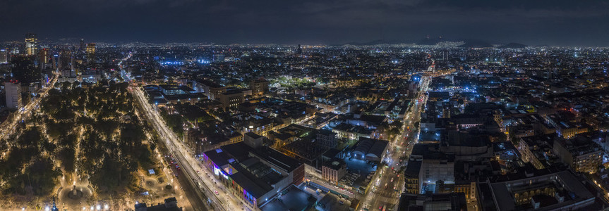 Scenic aerial cityscape at night Mexico City Mexico