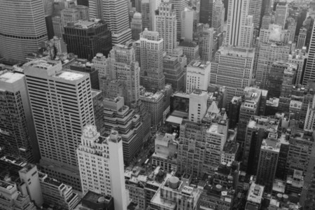 Aerial view City highrise buildings New York USA