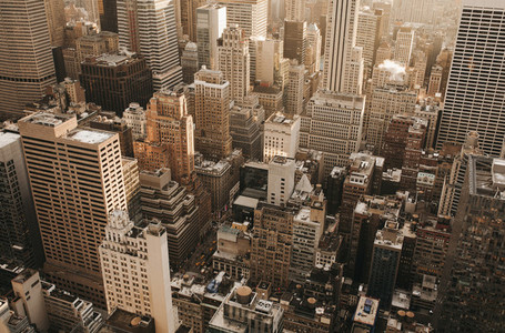 Aerial view highrise buildings New York USA