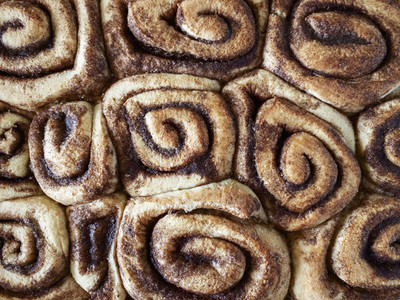 View from above cinnamon rolls