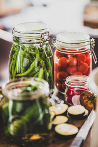 Autumn vegetable pickling and canning  Ingredients for cooking