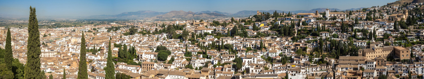 Albayzin district of Granada  Spain  from the towers of the Alhambra