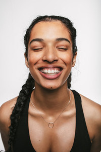 Portrait of a smiling female athlete