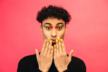 Transgender male with funky makeup