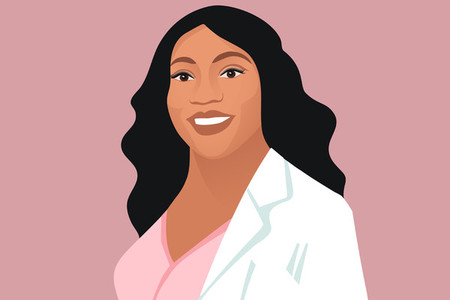 Smiling black female doctor