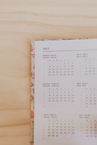an open planner in the 2021 calendar