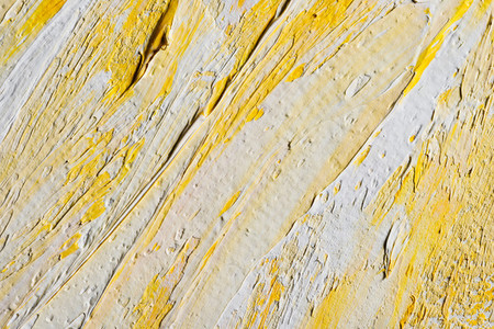 White and yellow oil paints over canvas  Macro photography