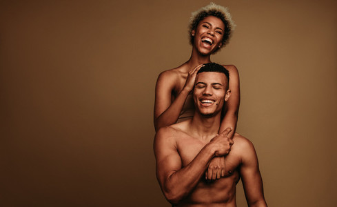 Portrait of happy african american couple
