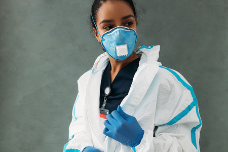 Female nurse zip up suit