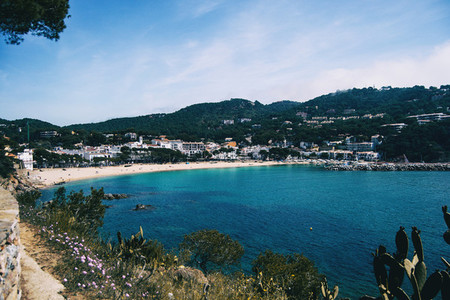 Landscape of the beach of a seaside village