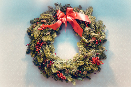 Christmas wreath of fir branches
