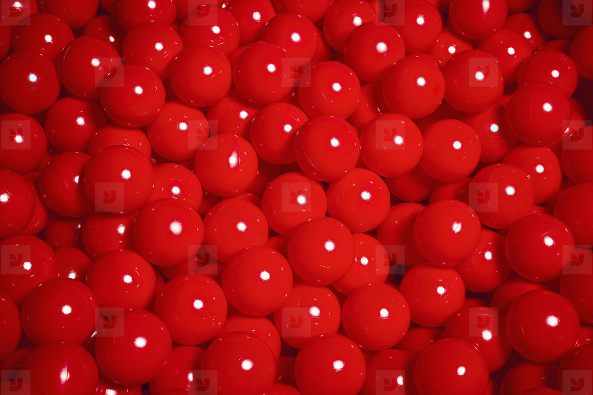 Vibrant red plastic balls