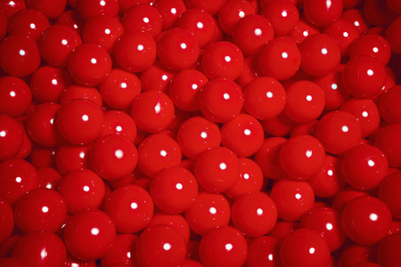 Vibrant red plastic balls