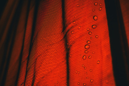 drops on a waterproof cloth