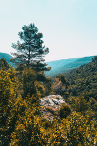 Landscape of the Prades mountains in Tarragona Spain