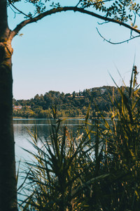 View of Banyoles Lake in Gerona Catalonia Spain