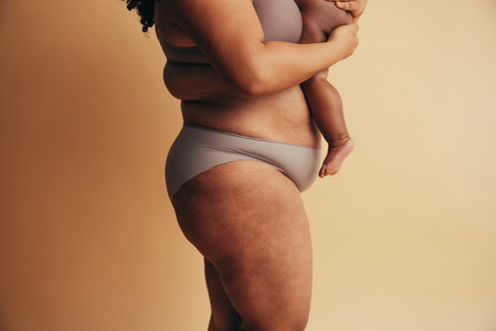 Healthy woman with baby