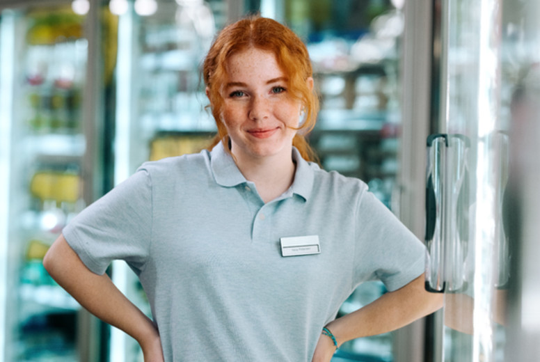 Woman working at supermarket