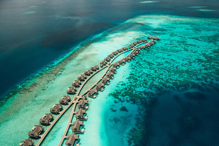 Overwater villas at a luxury island resort