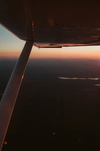 Airplane Wing Sunset