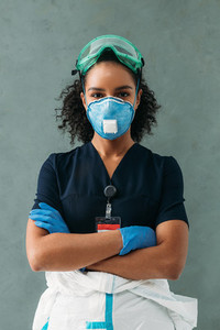 Confident nurse wearing mask