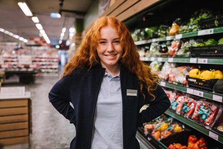 Young hypermarket employee