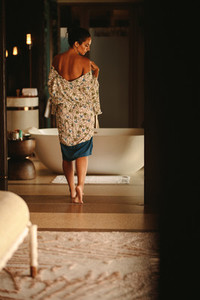Woman at a luxury spa for a bath