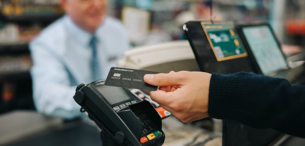 Contactless payment at supermarket
