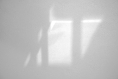 Window natural shadow overlay effect on white texture background
