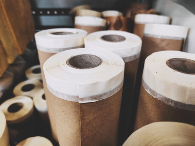 Group of brown paper roll for diy